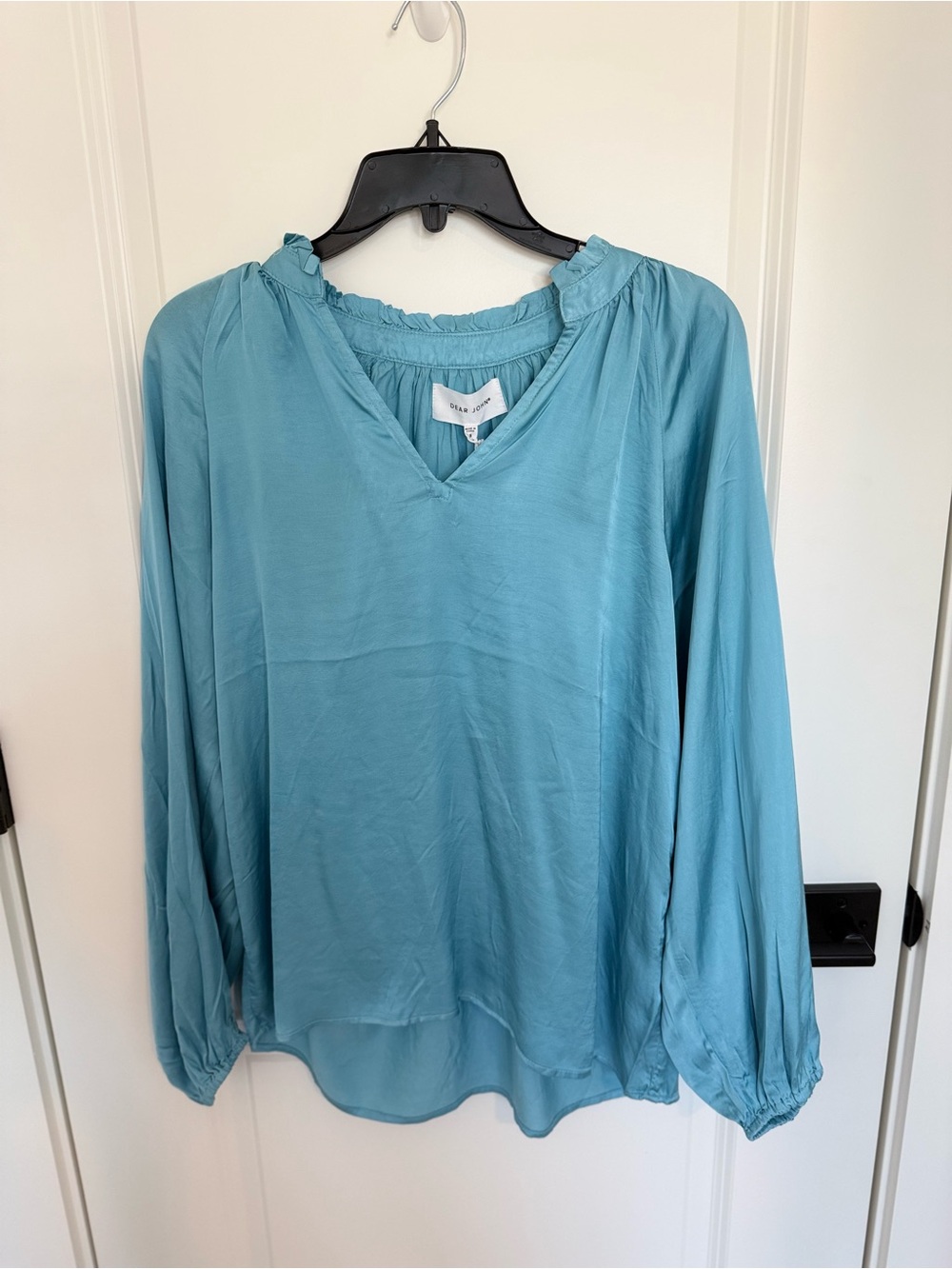 Dear John Teal V-Neck Long Sleeve Blouse